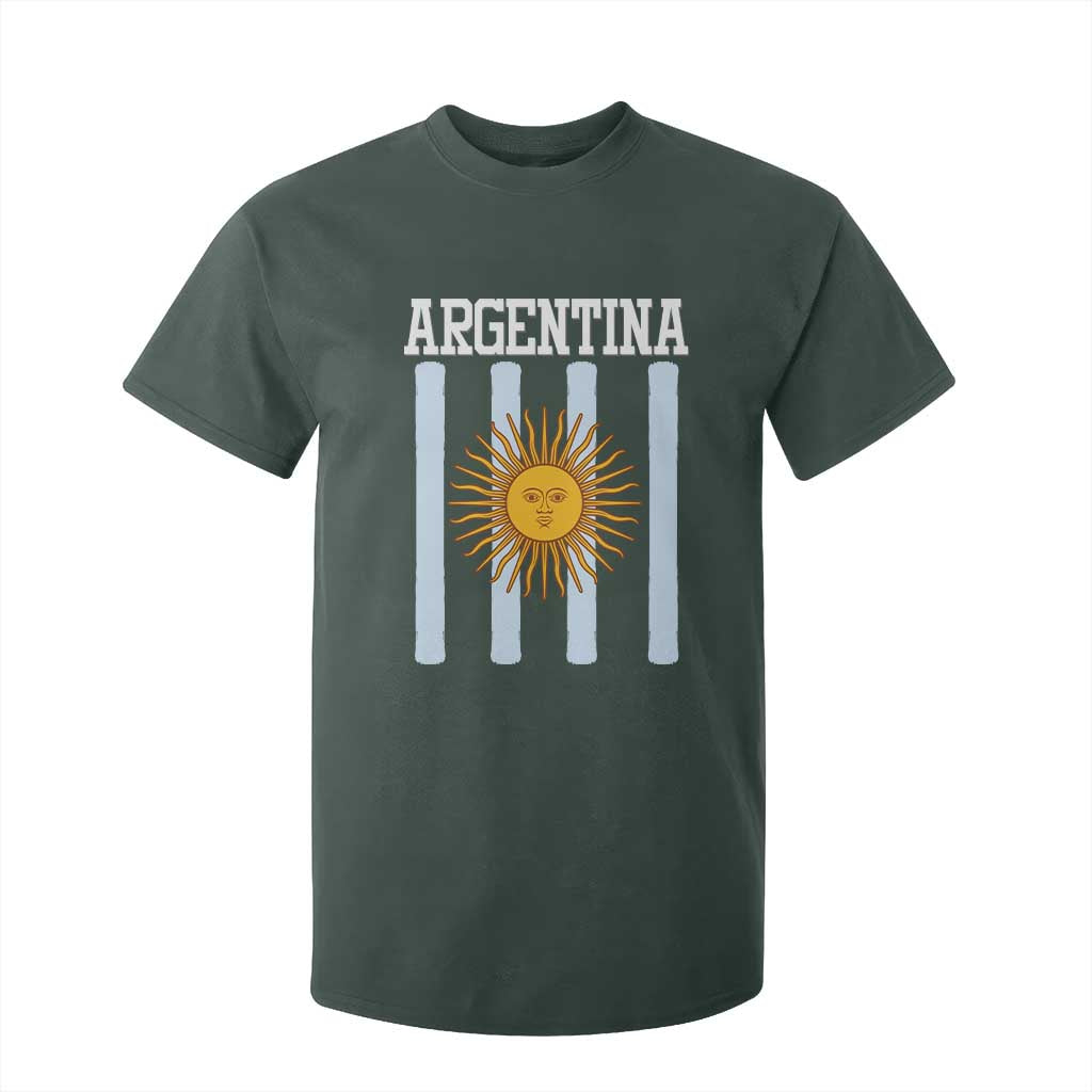 Argentina Sun of May Flag Retro Graphic T Shirt For Kid Patriotic Argentine Heritage Pride Souvenir TS02 Dark Forest Green Print Your Wear