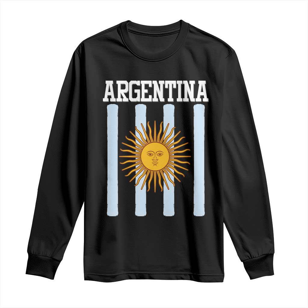 Argentina Sun of May Flag Retro Graphic Long Sleeve Shirt Patriotic Argentine Heritage Pride Souvenir TS02 Black Print Your Wear