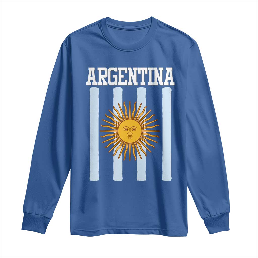 Argentina Sun of May Flag Retro Graphic Long Sleeve Shirt Patriotic Argentine Heritage Pride Souvenir TS02 Royal Blue Print Your Wear