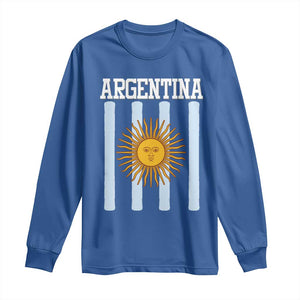 Argentina Sun of May Flag Retro Graphic Long Sleeve Shirt Patriotic Argentine Heritage Pride Souvenir TS02 Royal Blue Print Your Wear