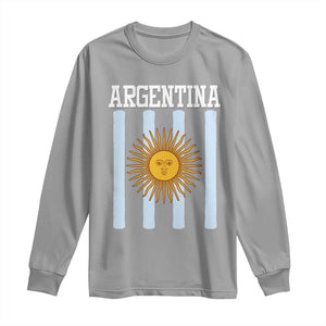 Argentina Sun of May Flag Retro Graphic Long Sleeve Shirt Patriotic Argentine Heritage Pride Souvenir TS02 Sport Gray Print Your Wear