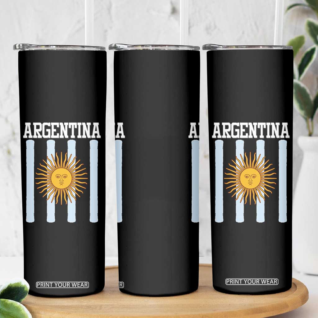Argentina Sun of May Flag Retro Graphic Skinny Tumbler Patriotic Argentine Heritage Pride Souvenir TS02 Print Your Wear