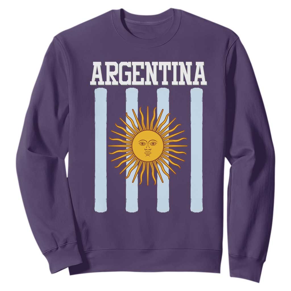 Argentina Sun of May Flag Retro Graphic Sweatshirt Patriotic Argentine Heritage Pride Souvenir TS02 Purple Print Your Wear