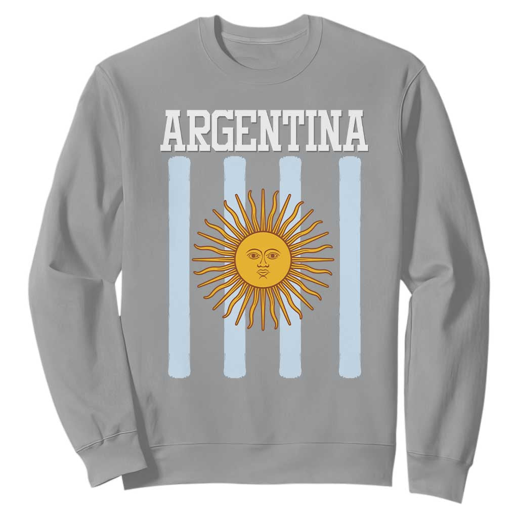 Argentina Sun of May Flag Retro Graphic Sweatshirt Patriotic Argentine Heritage Pride Souvenir TS02 Sport Gray Print Your Wear