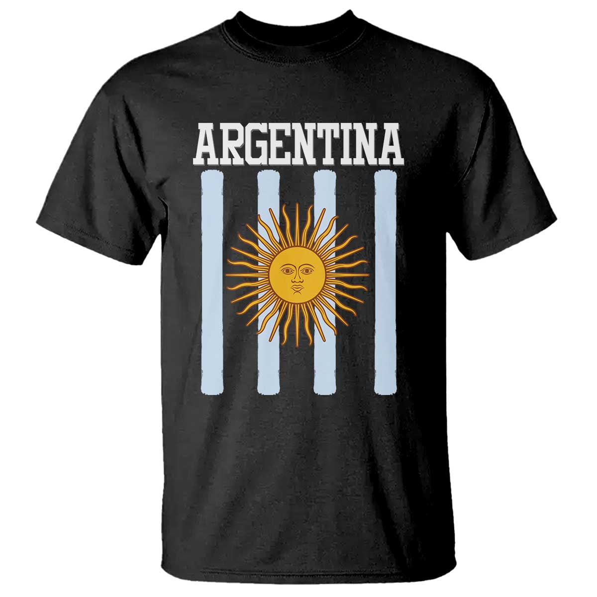 Argentina Sun of May Flag Retro Graphic T Shirt Patriotic Argentine Heritage Pride Souvenir TS02 Black Print Your Wear