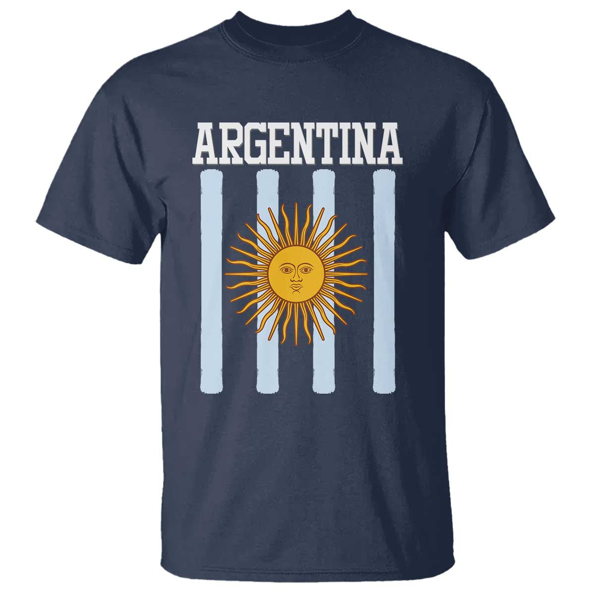 Argentina Sun of May Flag Retro Graphic T Shirt Patriotic Argentine Heritage Pride Souvenir TS02 Navy Print Your Wear