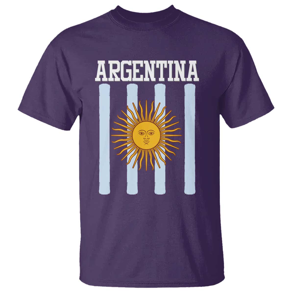 Argentina Sun of May Flag Retro Graphic T Shirt Patriotic Argentine Heritage Pride Souvenir TS02 Purple Print Your Wear