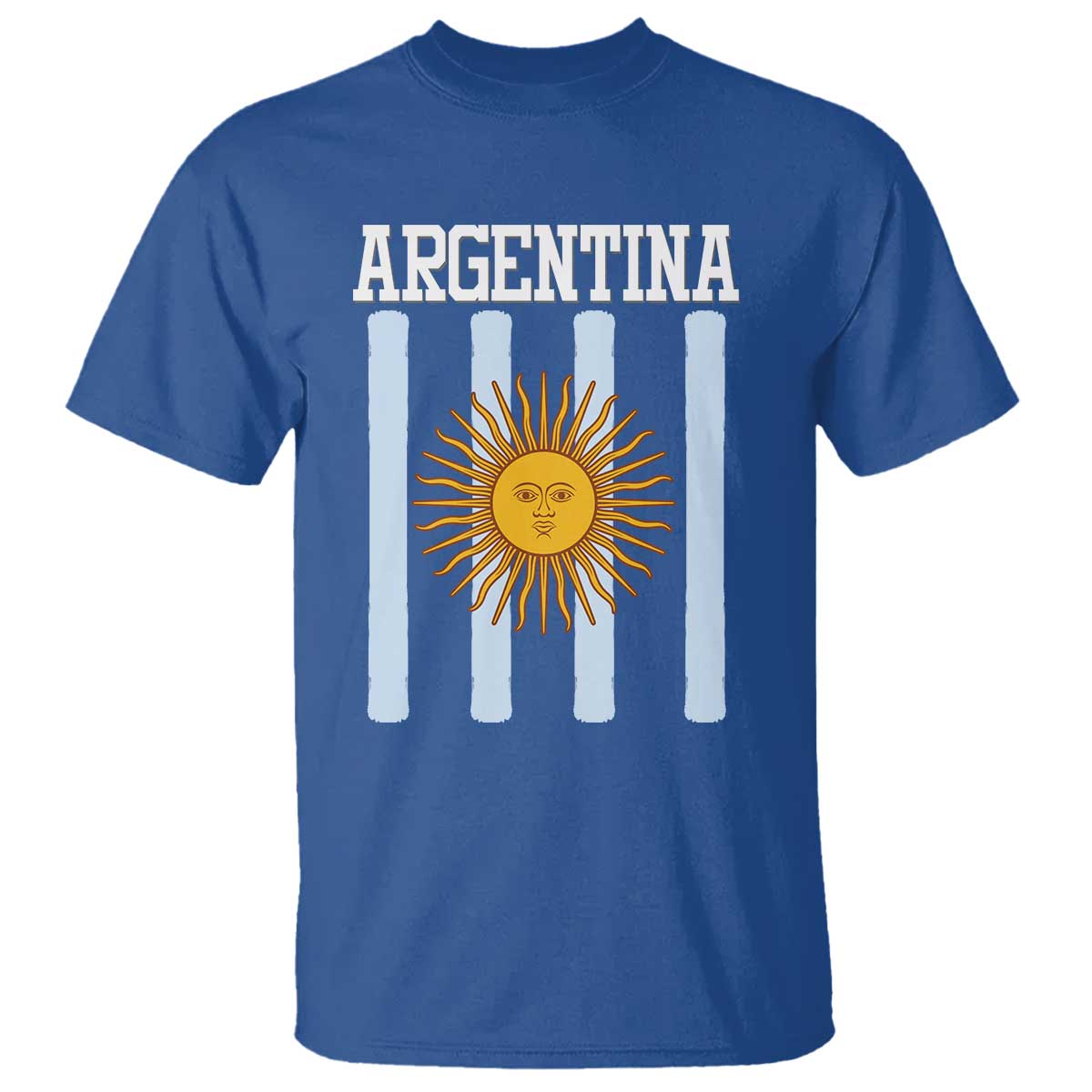 Argentina Sun of May Flag Retro Graphic T Shirt Patriotic Argentine Heritage Pride Souvenir TS02 Royal Blue Print Your Wear