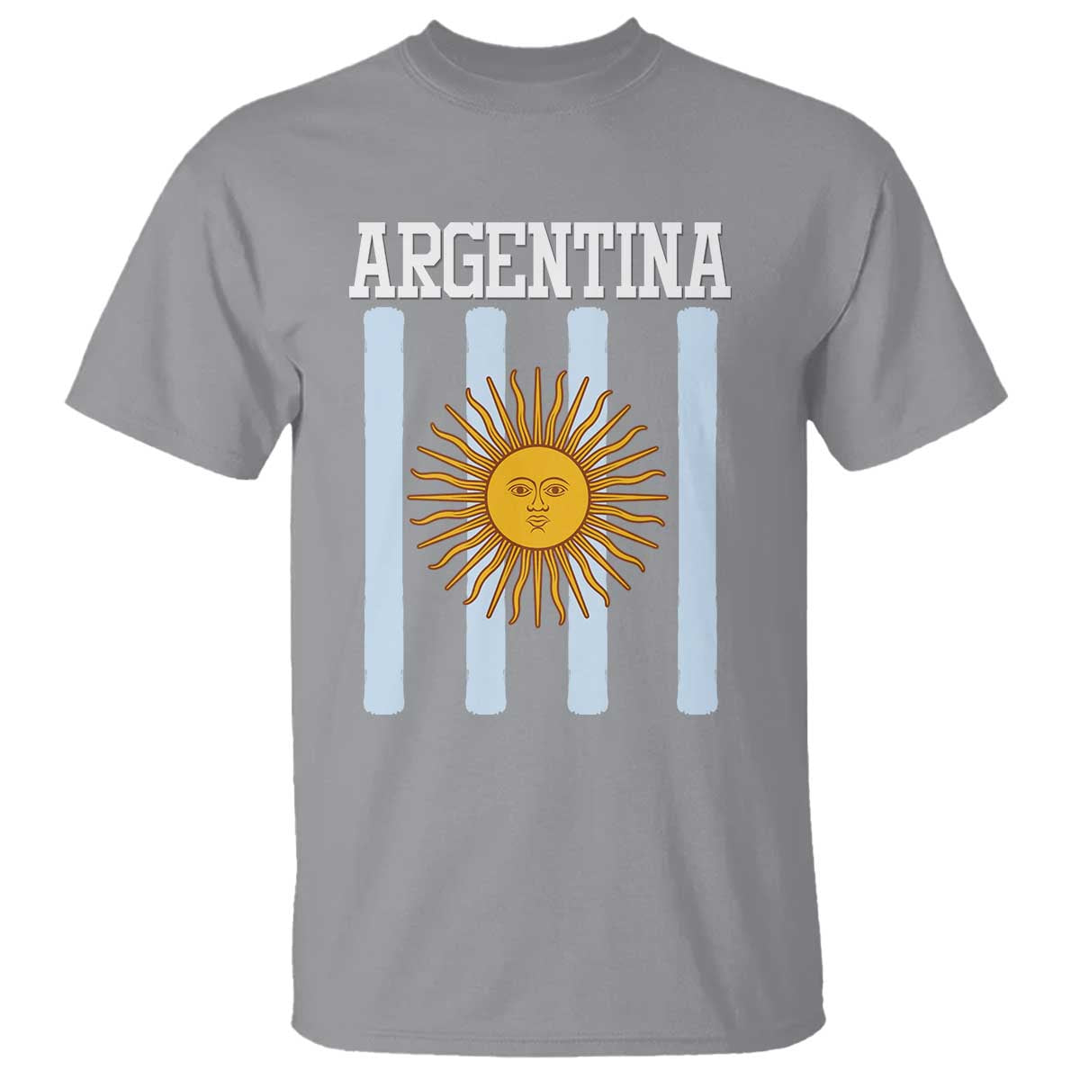 Argentina Sun of May Flag Retro Graphic T Shirt Patriotic Argentine Heritage Pride Souvenir TS02 Sport Gray Print Your Wear