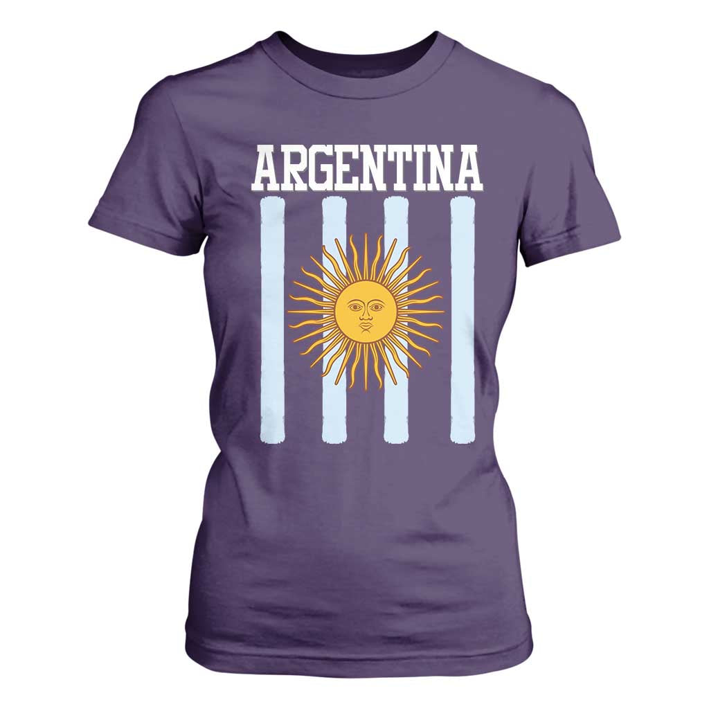 Argentina Sun of May Flag Retro Graphic T Shirt For Women Patriotic Argentine Heritage Pride Souvenir TS02 Purple Print Your Wear