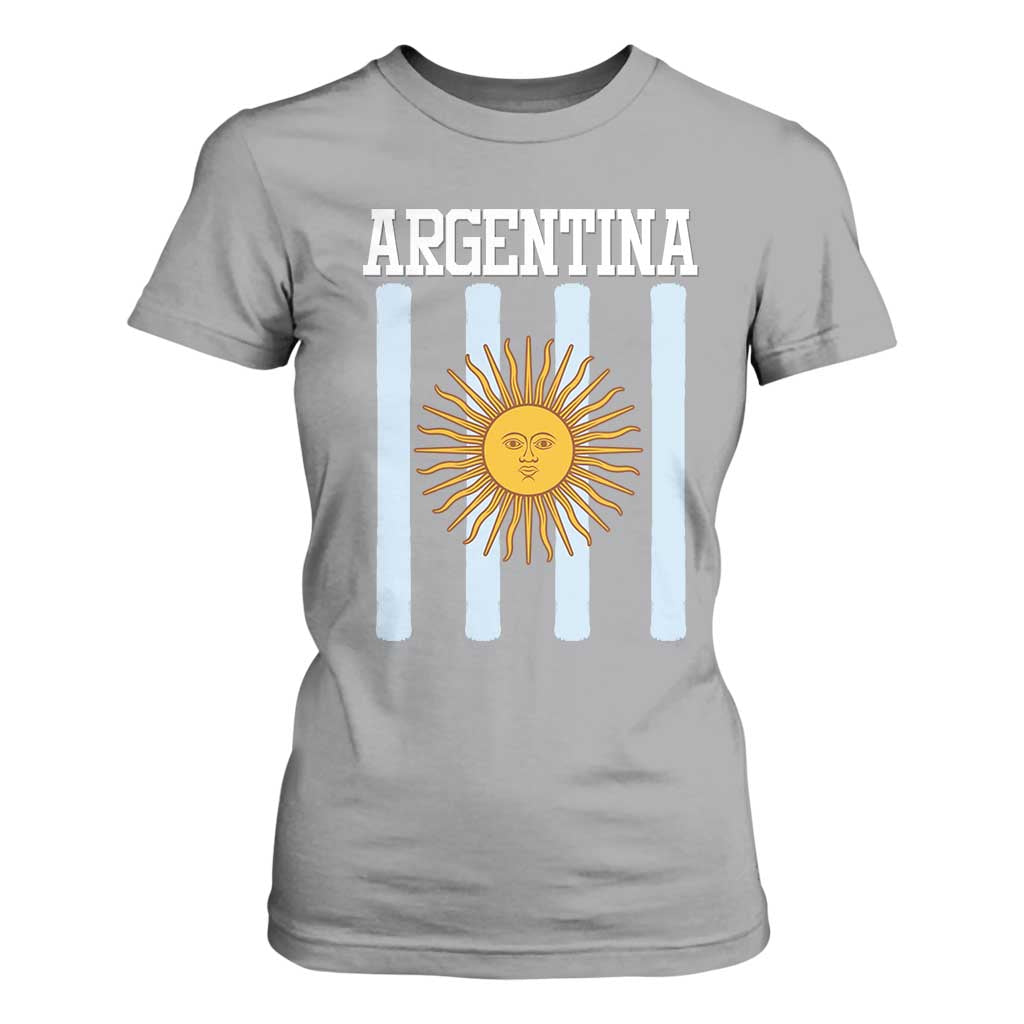 Argentina Sun of May Flag Retro Graphic T Shirt For Women Patriotic Argentine Heritage Pride Souvenir TS02 Sport Gray Print Your Wear