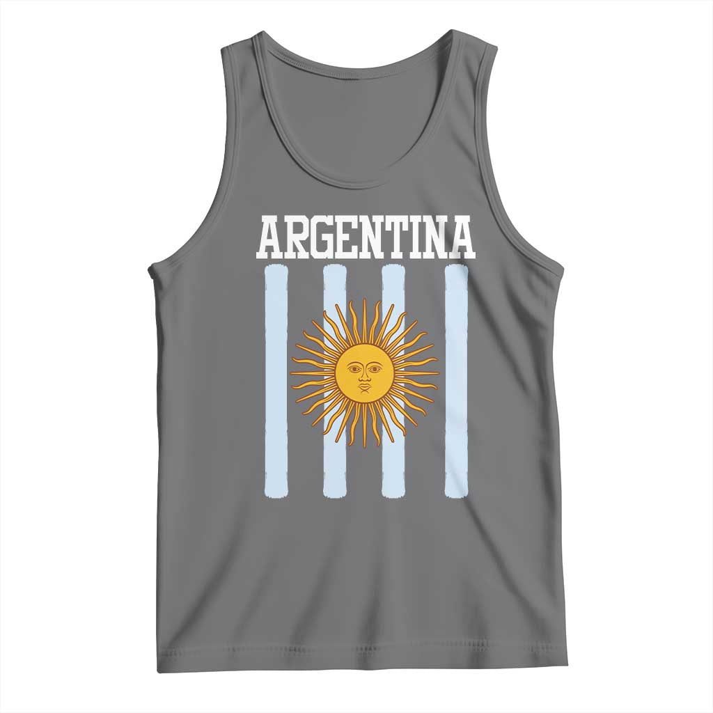 Argentina Sun of May Flag Retro Graphic Tank Top Patriotic Argentine Heritage Pride Souvenir TS02 Black Heather Print Your Wear