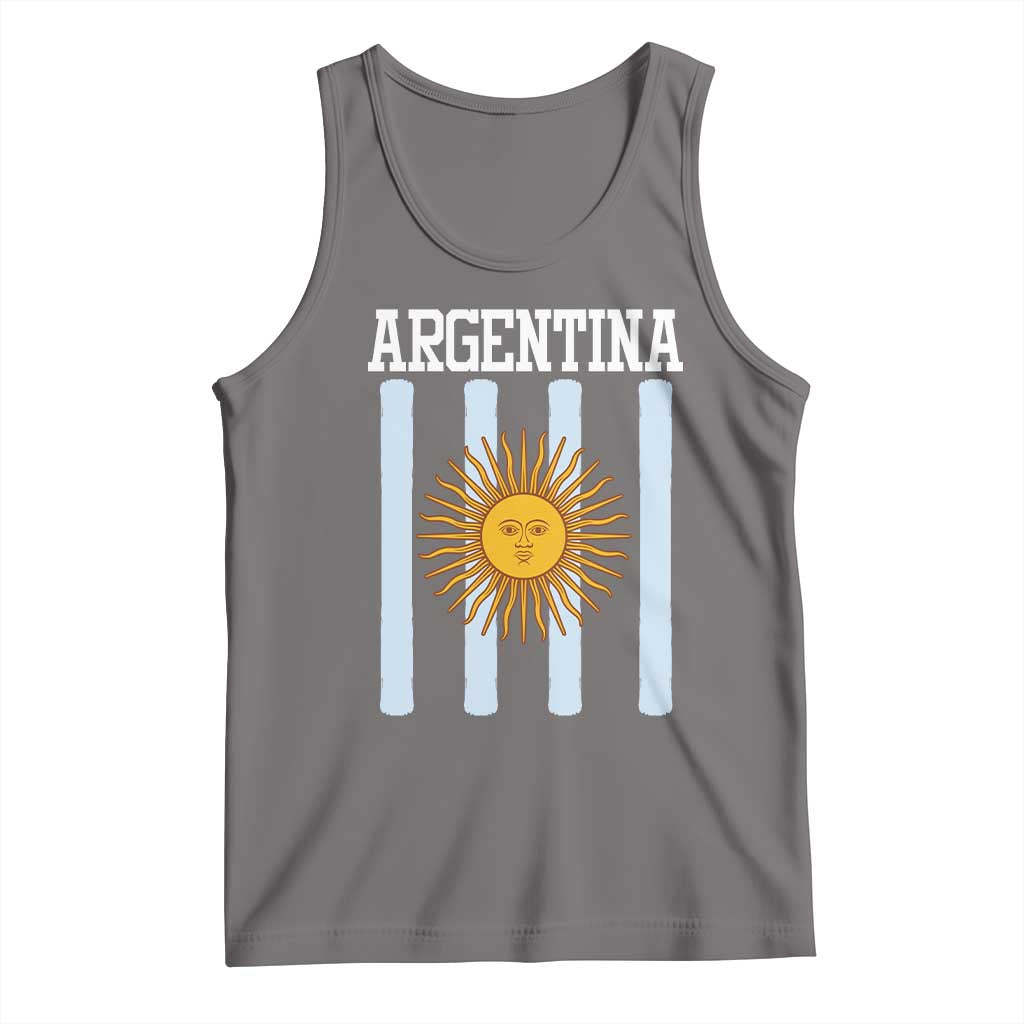Argentina Sun of May Flag Retro Graphic Tank Top Patriotic Argentine Heritage Pride Souvenir TS02 Deep Heather Print Your Wear