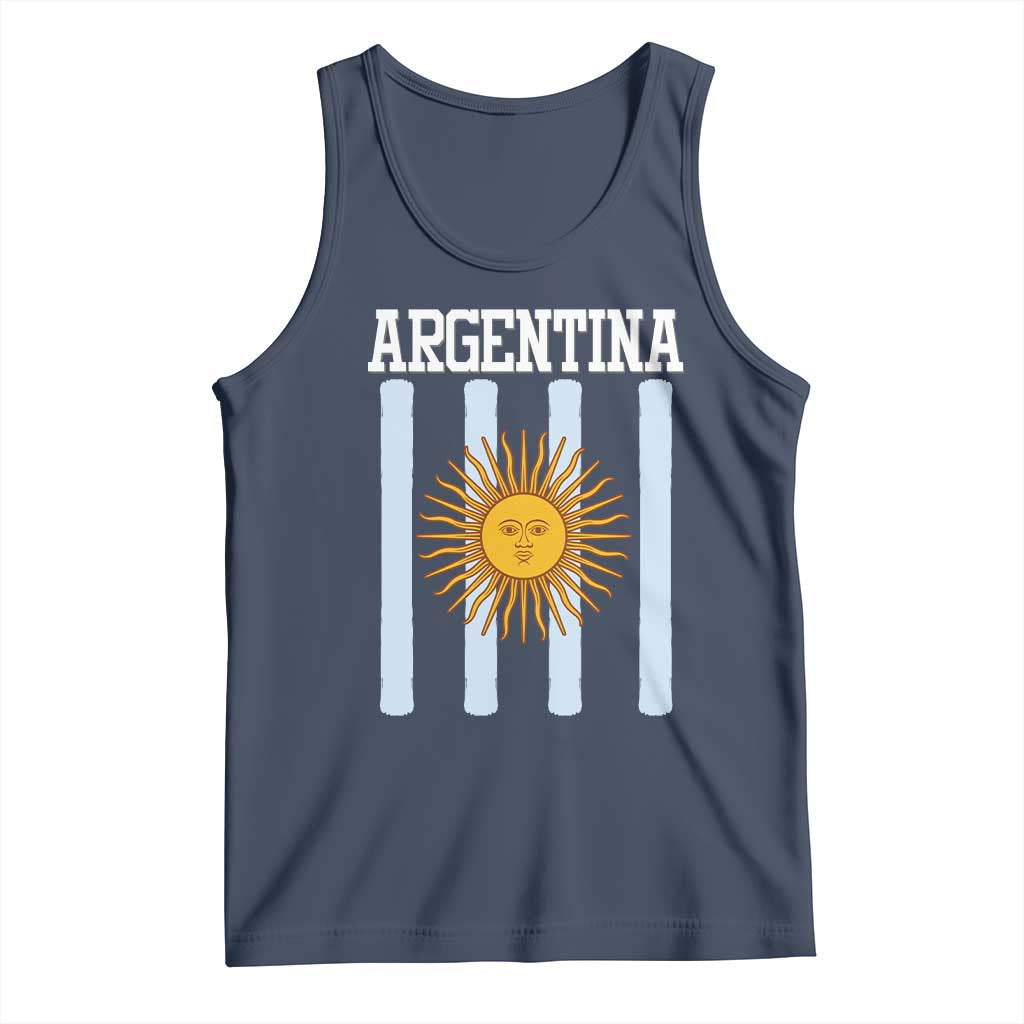 Argentina Sun of May Flag Retro Graphic Tank Top Patriotic Argentine Heritage Pride Souvenir TS02 Navy Print Your Wear