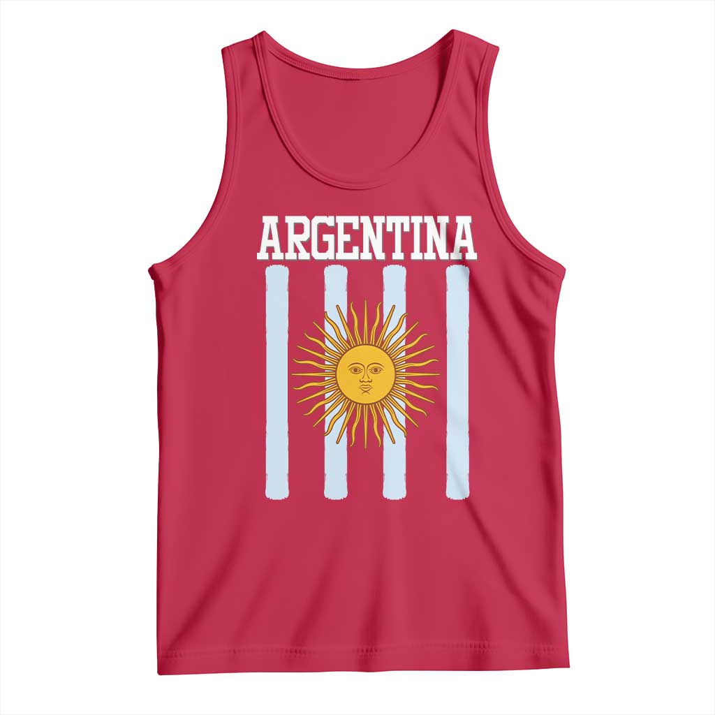 Argentina Sun of May Flag Retro Graphic Tank Top Patriotic Argentine Heritage Pride Souvenir TS02 Red Print Your Wear