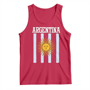 Argentina Sun of May Flag Retro Graphic Tank Top Patriotic Argentine Heritage Pride Souvenir TS02 Red Print Your Wear