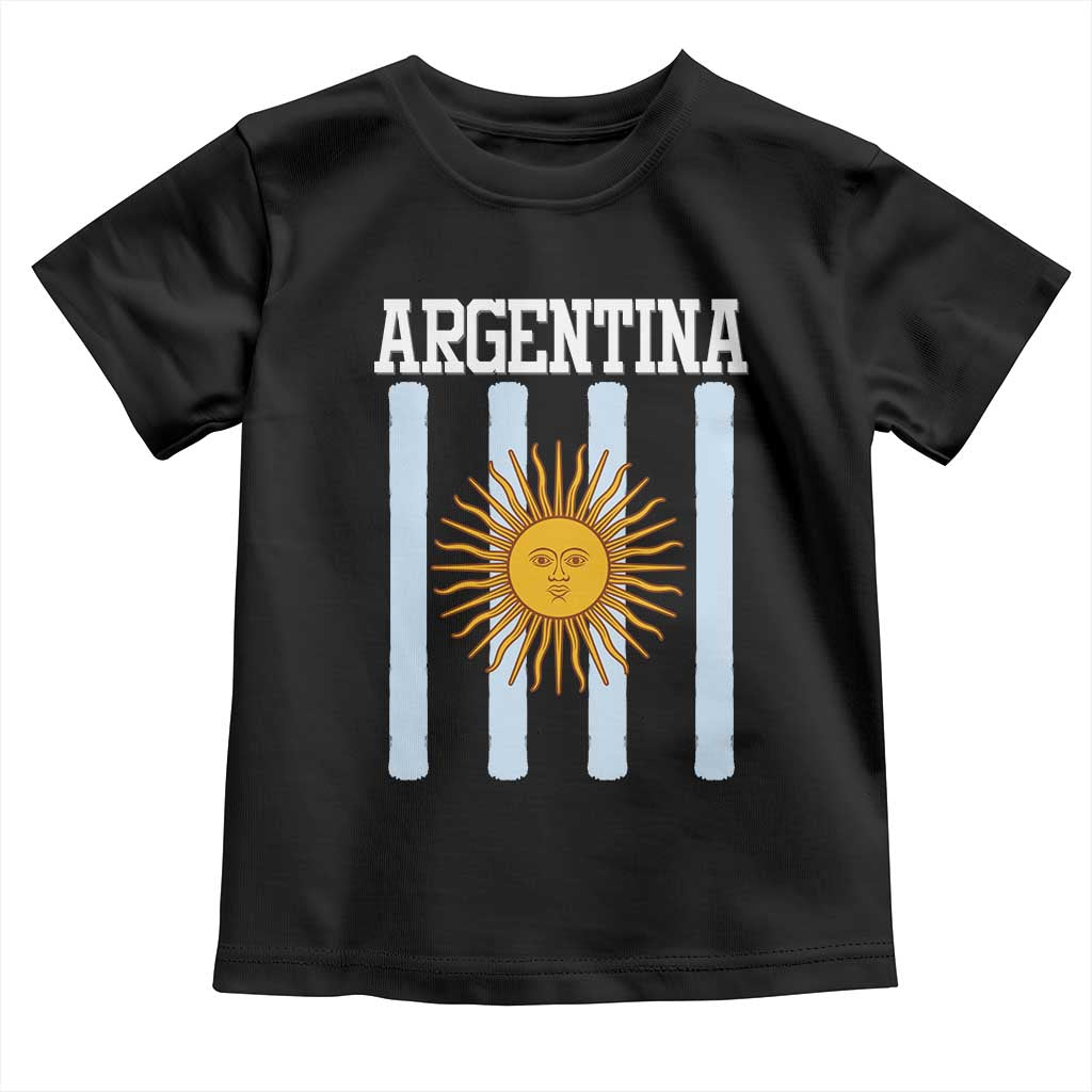 Argentina Sun of May Flag Retro Graphic Toddler T Shirt Patriotic Argentine Heritage Pride Souvenir TS02 Black Print Your Wear
