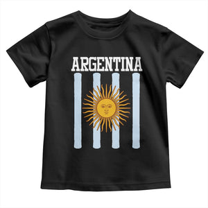 Argentina Sun of May Flag Retro Graphic Toddler T Shirt Patriotic Argentine Heritage Pride Souvenir TS02 Black Print Your Wear