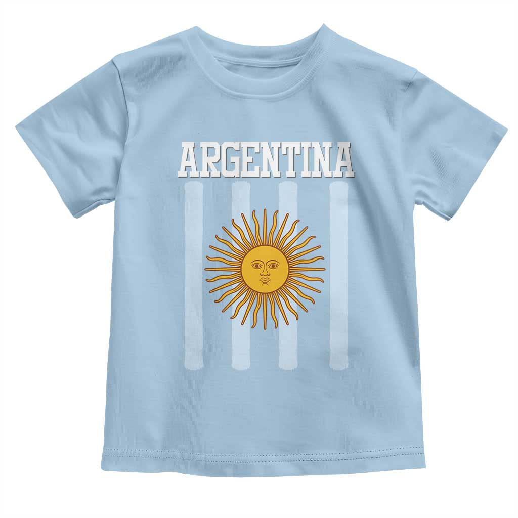 Argentina Sun of May Flag Retro Graphic Toddler T Shirt Patriotic Argentine Heritage Pride Souvenir TS02 Light Blue Print Your Wear