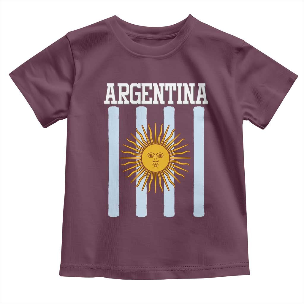 Argentina Sun of May Flag Retro Graphic Toddler T Shirt Patriotic Argentine Heritage Pride Souvenir TS02 Maroon Print Your Wear