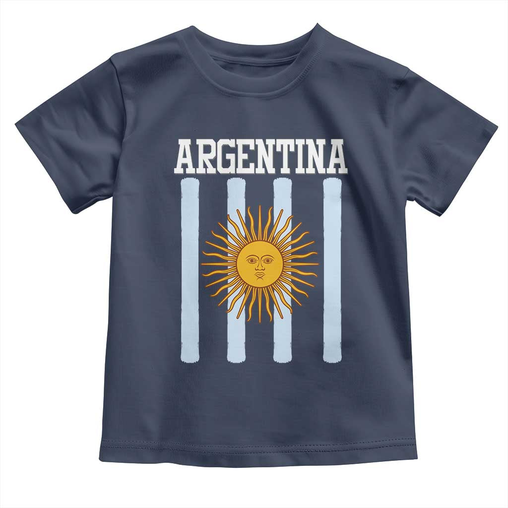 Argentina Sun of May Flag Retro Graphic Toddler T Shirt Patriotic Argentine Heritage Pride Souvenir TS02 Navy Print Your Wear