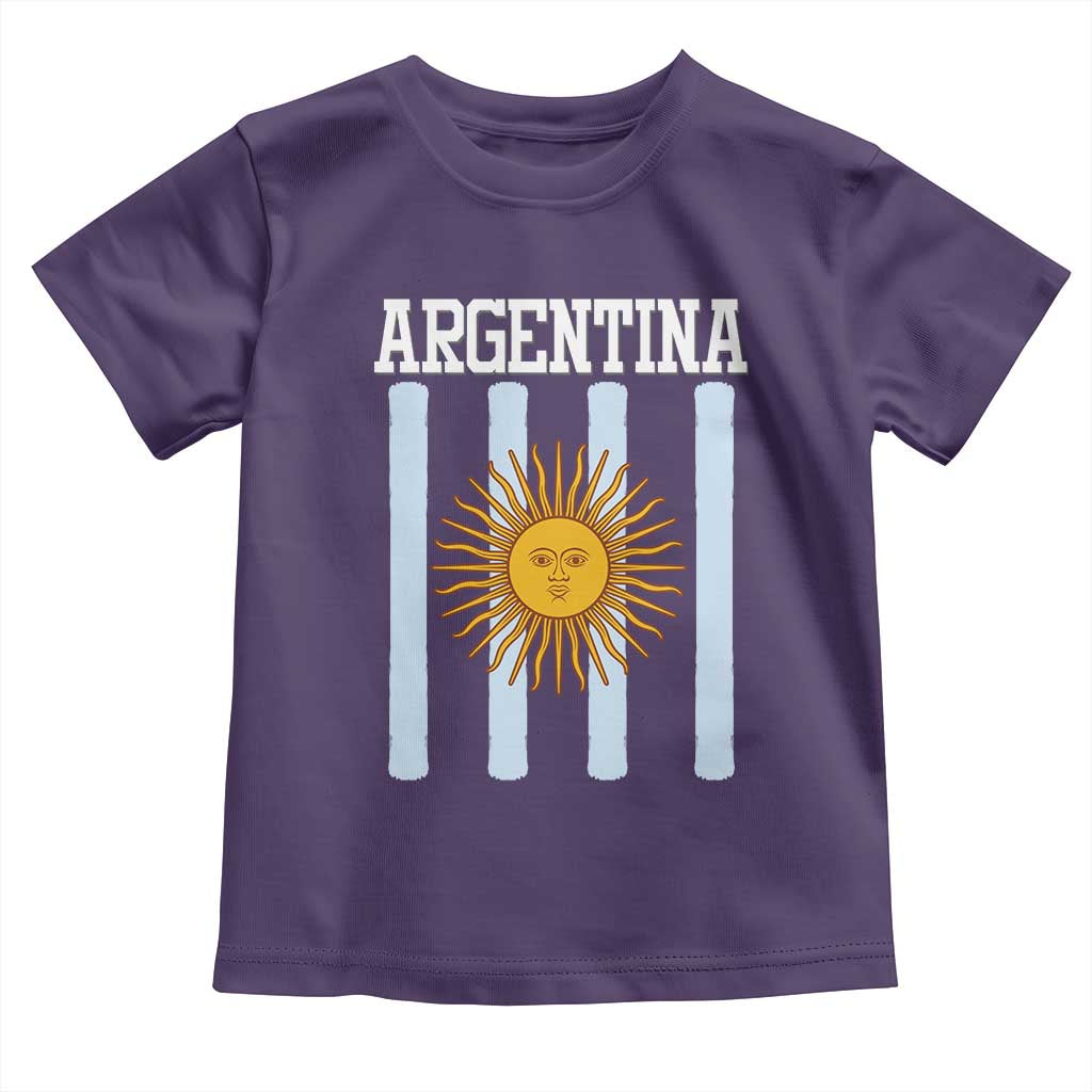 Argentina Sun of May Flag Retro Graphic Toddler T Shirt Patriotic Argentine Heritage Pride Souvenir TS02 Purple Print Your Wear