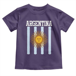 Argentina Sun of May Flag Retro Graphic Toddler T Shirt Patriotic Argentine Heritage Pride Souvenir TS02 Purple Print Your Wear