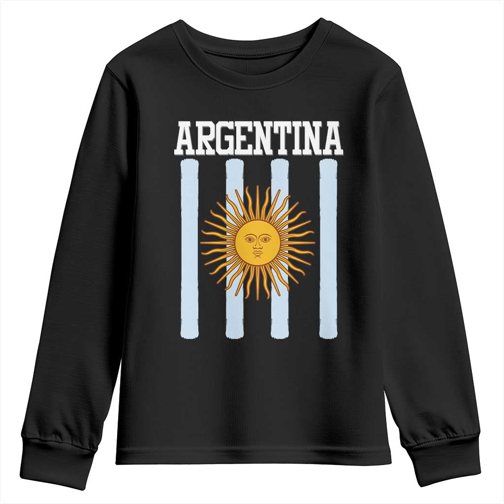 Argentina Sun of May Flag Retro Graphic Youth Sweatshirt Patriotic Argentine Heritage Pride Souvenir TS02 Black Print Your Wear