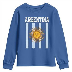 Argentina Sun of May Flag Retro Graphic Youth Sweatshirt Patriotic Argentine Heritage Pride Souvenir TS02 Royal Blue Print Your Wear