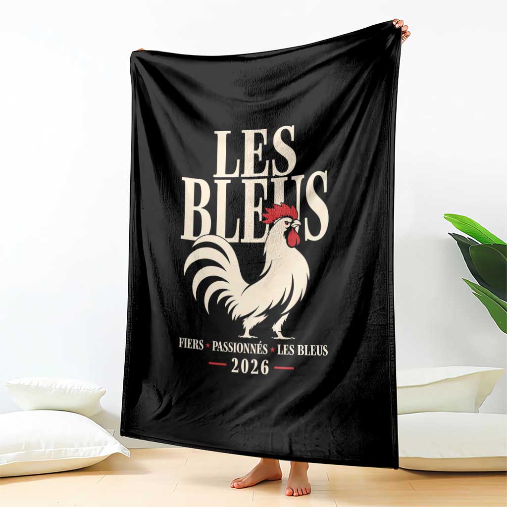 Les Bleus France Soccer Retro Rooster Graphic Throw Blanket Proud Passionate French Pride Vintage Football Fans Gear TS02 Print Your Wear
