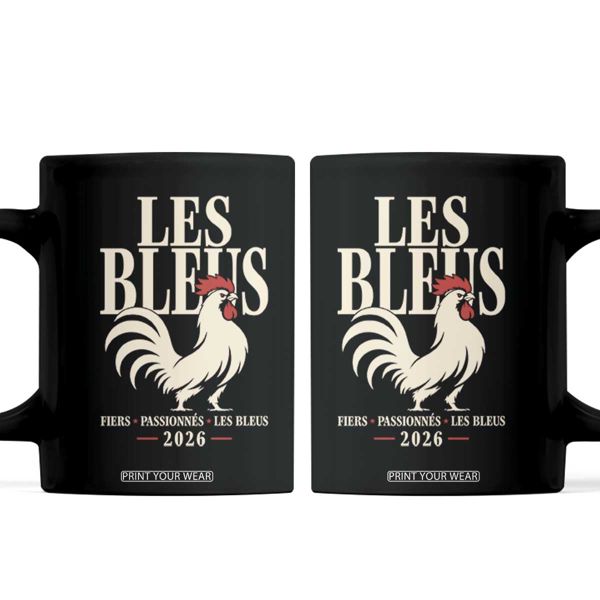Les Bleus France Soccer Retro Rooster Graphic Coffee Mug Proud Passionate French Pride Vintage Football Fans Gear TS02 Black Print Your Wear