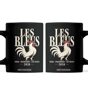 Les Bleus France Soccer Retro Rooster Graphic Coffee Mug Proud Passionate French Pride Vintage Football Fans Gear TS02 Black Print Your Wear