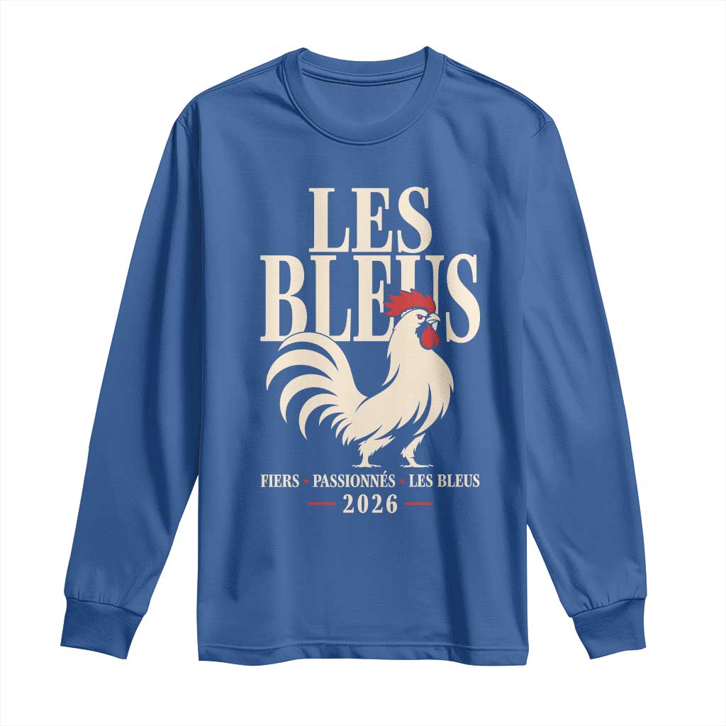 Les Bleus France Soccer Retro Rooster Graphic Long Sleeve Shirt Proud Passionate French Pride Vintage Football Fans Gear TS02 Royal Blue Print Your Wear