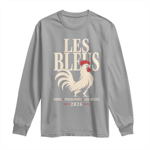 Les Bleus France Soccer Retro Rooster Graphic Long Sleeve Shirt Proud Passionate French Pride Vintage Football Fans Gear TS02 Sport Gray Print Your Wear