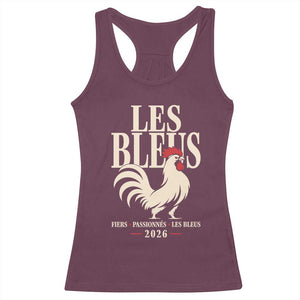 Les Bleus France Soccer Retro Rooster Graphic Racerback Tank Top Proud Passionate French Pride Vintage Football Fans Gear TS02 Maroon Print Your Wear