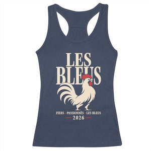 Les Bleus France Soccer Retro Rooster Graphic Racerback Tank Top Proud Passionate French Pride Vintage Football Fans Gear TS02 Navy Print Your Wear