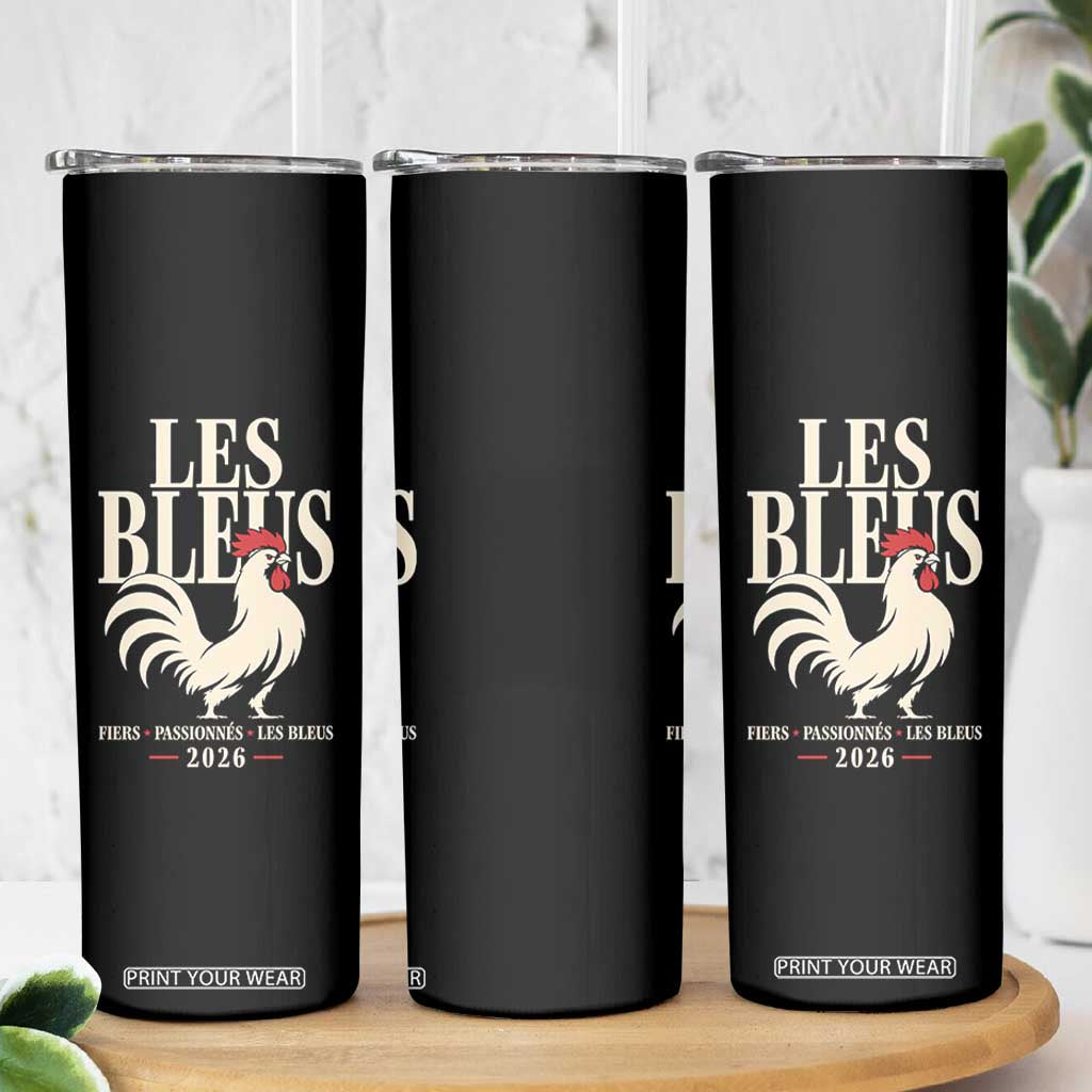 Les Bleus France Soccer Retro Rooster Graphic Skinny Tumbler Proud Passionate French Pride Vintage Football Fans Gear TS02 Print Your Wear