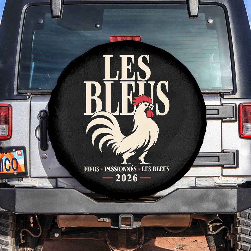 Les Bleus France Soccer Retro Rooster Graphic Spare Tire Cover Proud Passionate French Pride Vintage Football Fans Gear TS02 No hole Black Print Your Wear