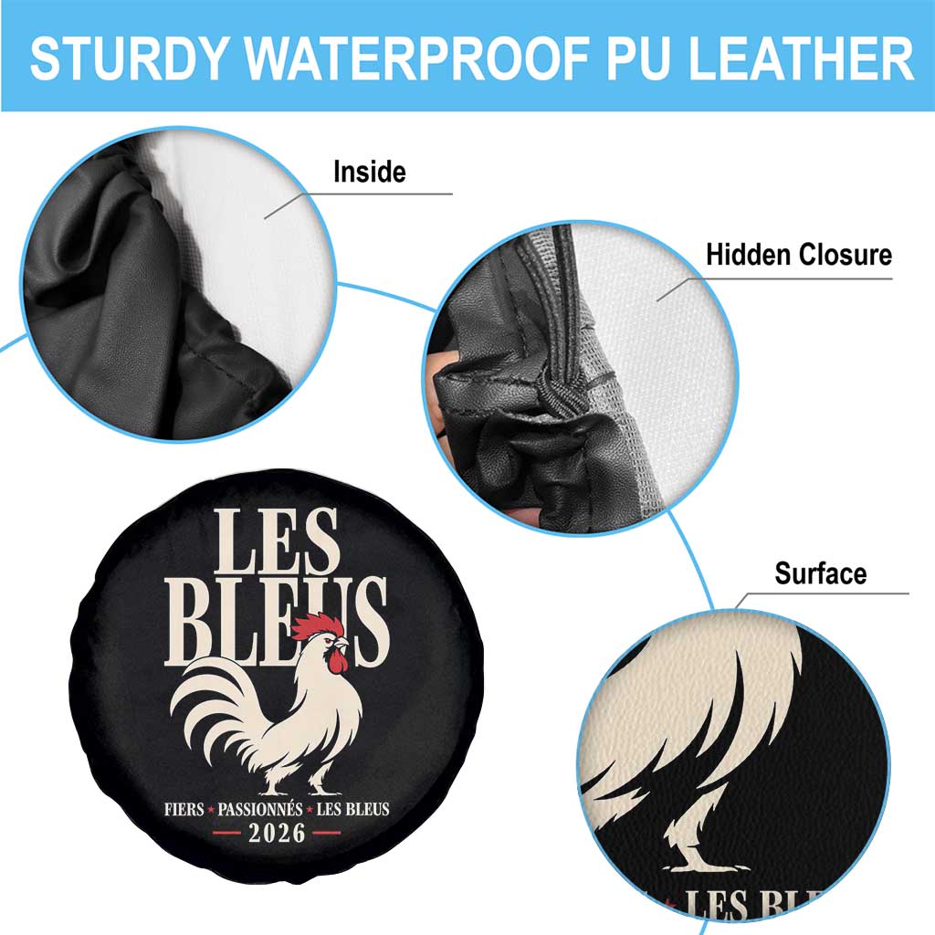 Les Bleus France Soccer Retro Rooster Graphic Spare Tire Cover Proud Passionate French Pride Vintage Football Fans Gear TS02 Print Your Wear