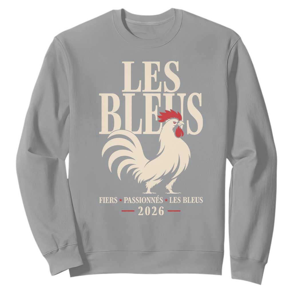 Les Bleus France Soccer Retro Rooster Graphic Sweatshirt Proud Passionate French Pride Vintage Football Fans Gear TS02 Sport Gray Print Your Wear