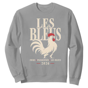 Les Bleus France Soccer Retro Rooster Graphic Sweatshirt Proud Passionate French Pride Vintage Football Fans Gear TS02 Sport Gray Print Your Wear
