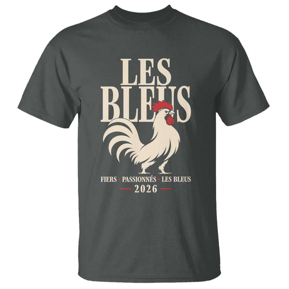 Les Bleus France Soccer Retro Rooster Graphic T Shirt Proud Passionate French Pride Vintage Football Fans Gear TS02 Dark Heather Print Your Wear
