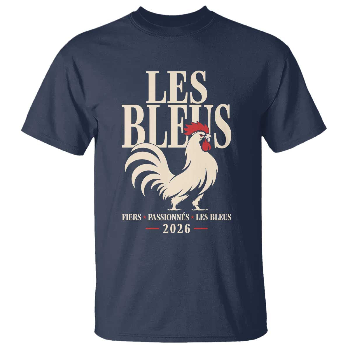 Les Bleus France Soccer Retro Rooster Graphic T Shirt Proud Passionate French Pride Vintage Football Fans Gear TS02 Navy Print Your Wear