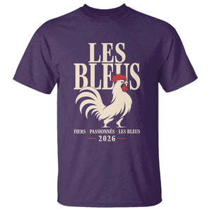 Les Bleus France Soccer Retro Rooster Graphic T Shirt Proud Passionate French Pride Vintage Football Fans Gear TS02 Purple Print Your Wear