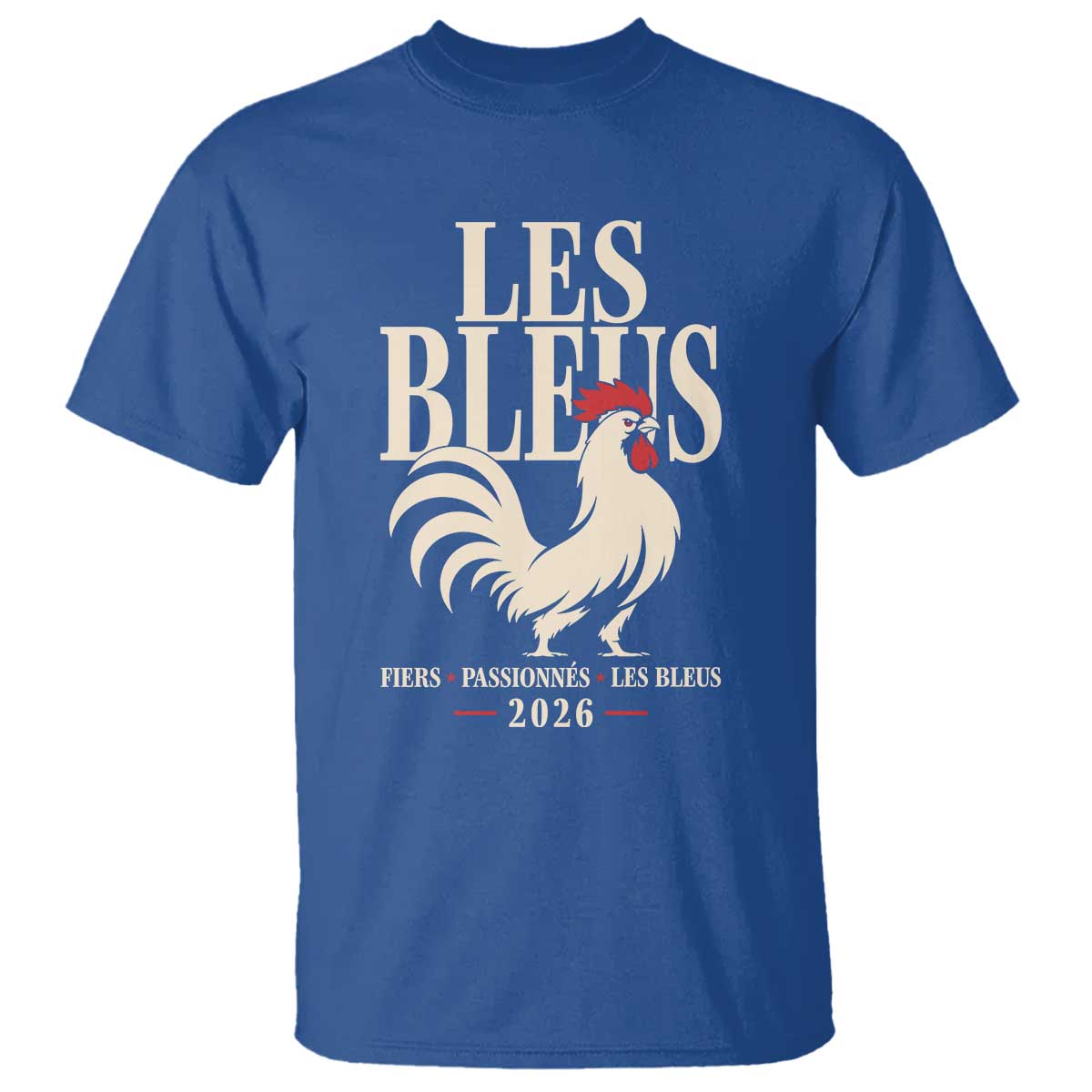 Les Bleus France Soccer Retro Rooster Graphic T Shirt Proud Passionate French Pride Vintage Football Fans Gear TS02 Royal Blue Print Your Wear