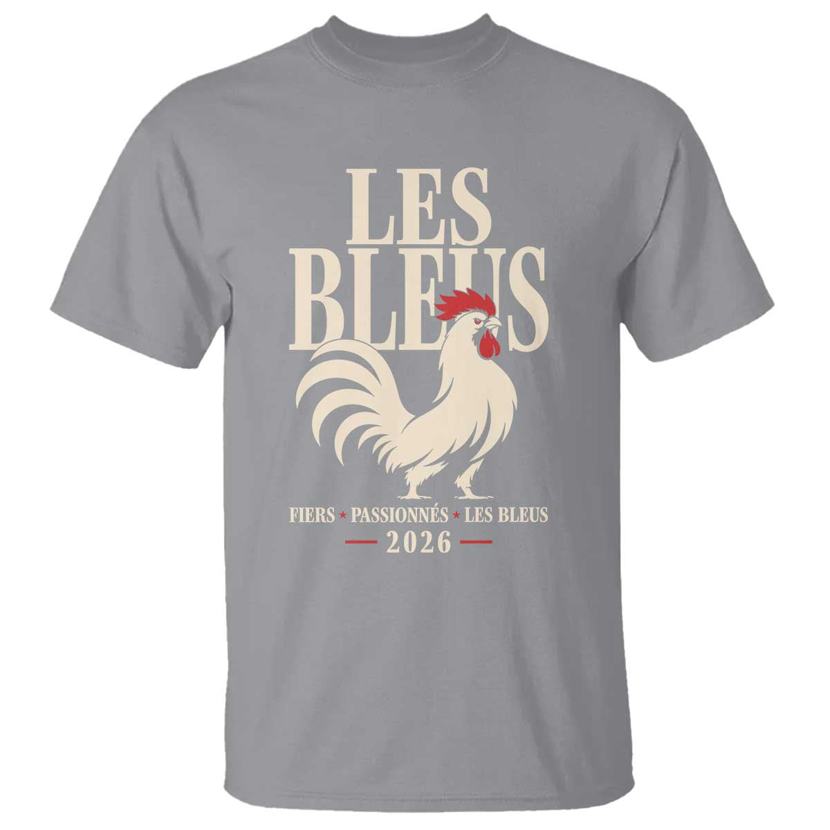 Les Bleus France Soccer Retro Rooster Graphic T Shirt Proud Passionate French Pride Vintage Football Fans Gear TS02 Sport Gray Print Your Wear