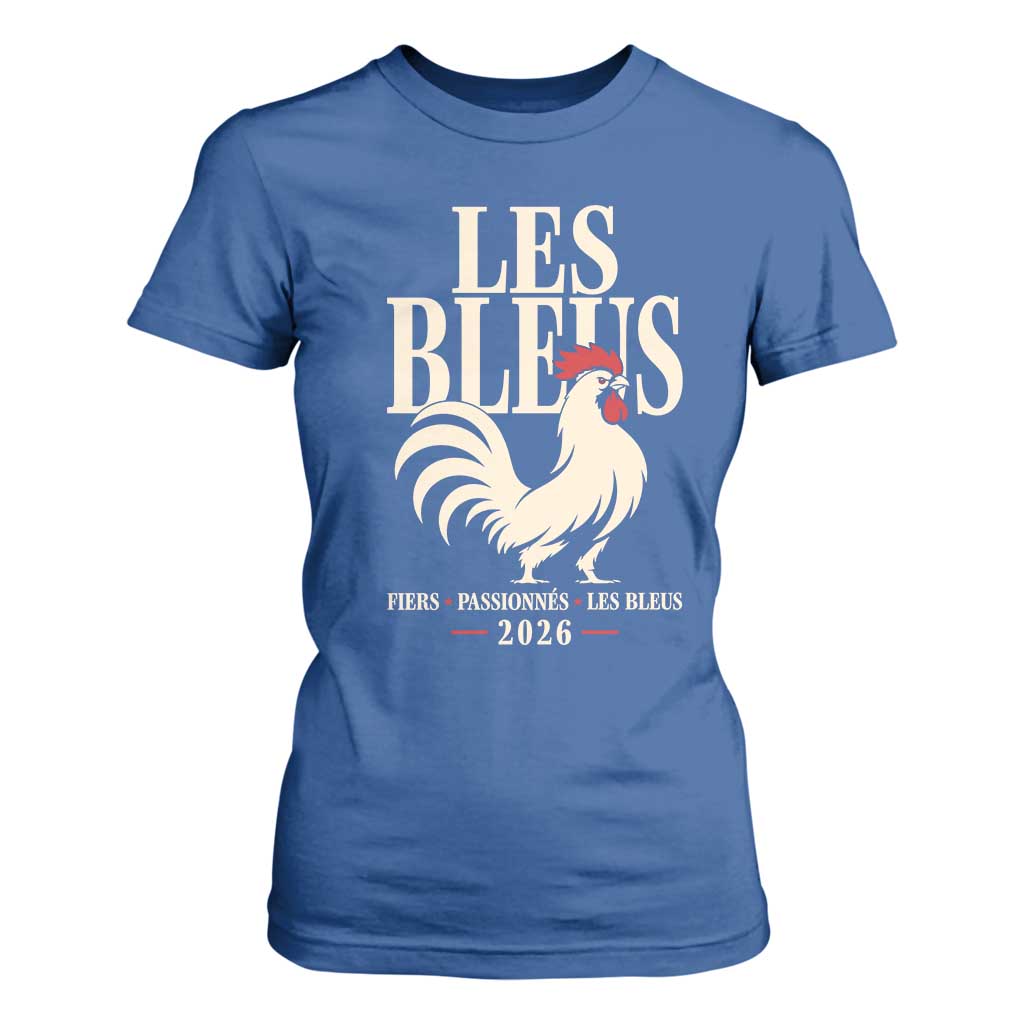 Les Bleus France Soccer Retro Rooster Graphic T Shirt For Women Proud Passionate French Pride Vintage Football Fans Gear TS02 Royal Blue Print Your Wear