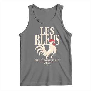 Les Bleus France Soccer Retro Rooster Graphic Tank Top Proud Passionate French Pride Vintage Football Fans Gear TS02 Black Heather Print Your Wear