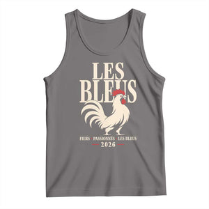 Les Bleus France Soccer Retro Rooster Graphic Tank Top Proud Passionate French Pride Vintage Football Fans Gear TS02 Deep Heather Print Your Wear