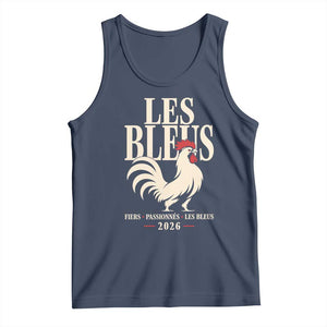 Les Bleus France Soccer Retro Rooster Graphic Tank Top Proud Passionate French Pride Vintage Football Fans Gear TS02 Navy Print Your Wear